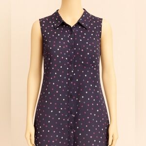 Attention Purple Polka Dot Sleeveless Blouse